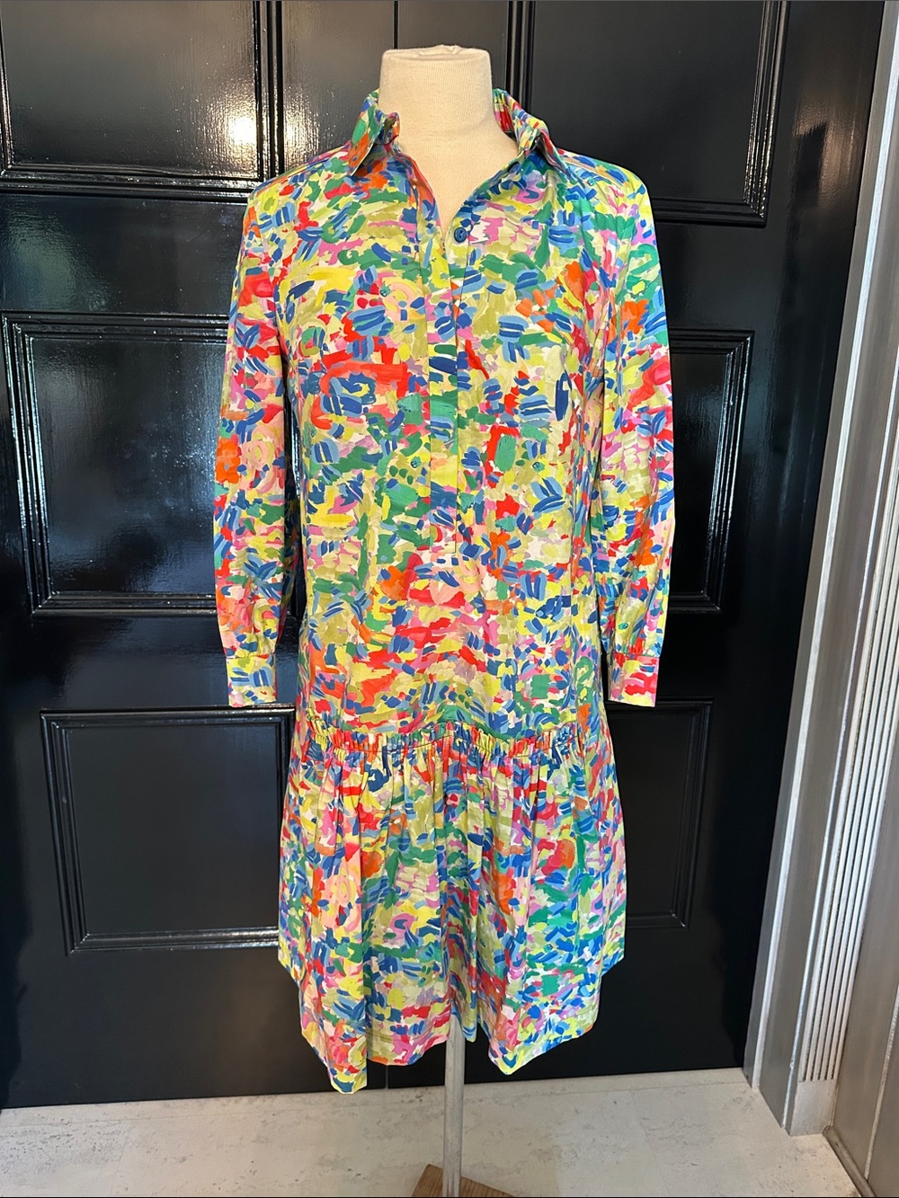 SALONI Multicolor Floral Button-Front Shirt Dress